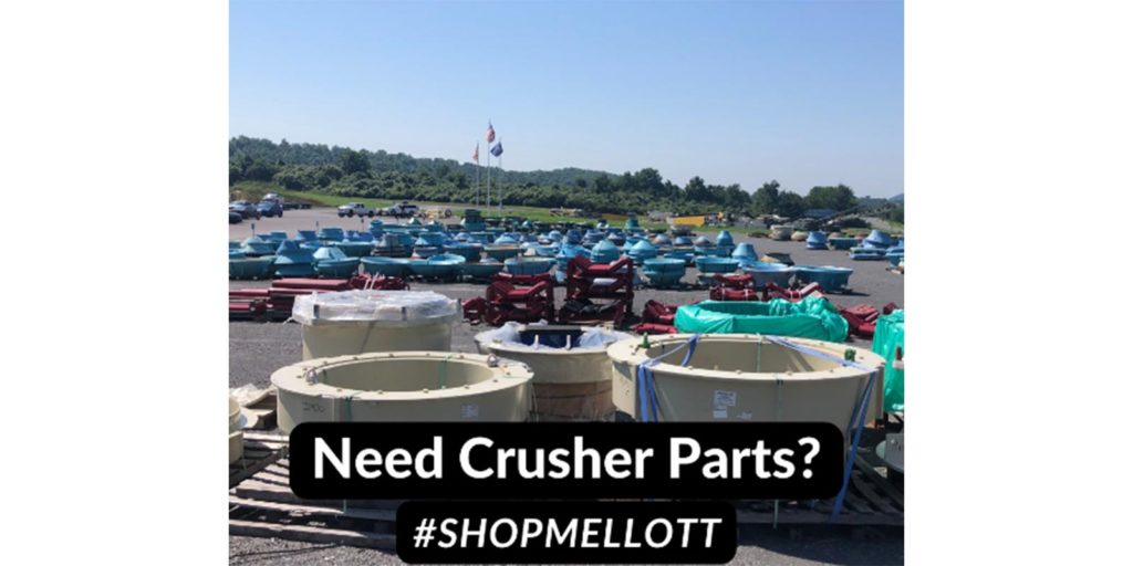 view of a lot full of rock crushers for sale