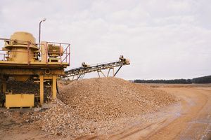 An industrial rock crusher machine