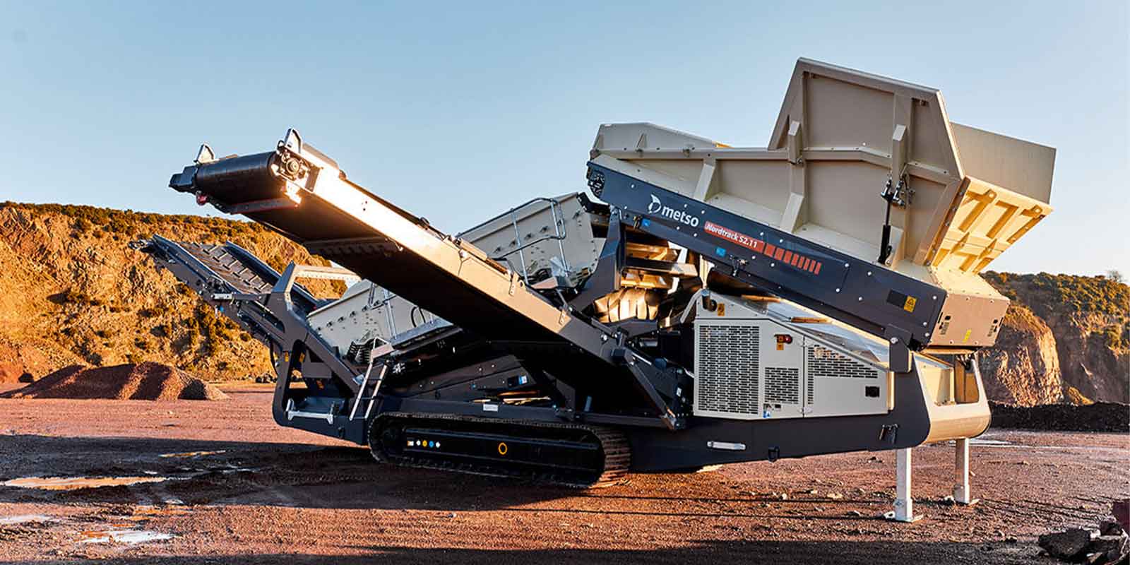 a metso rock crusher on a working site