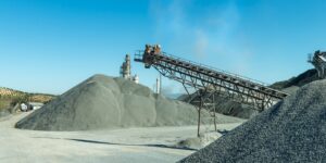 conveyor belts in an aggregate quarry