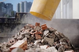 concrete waste from construction site