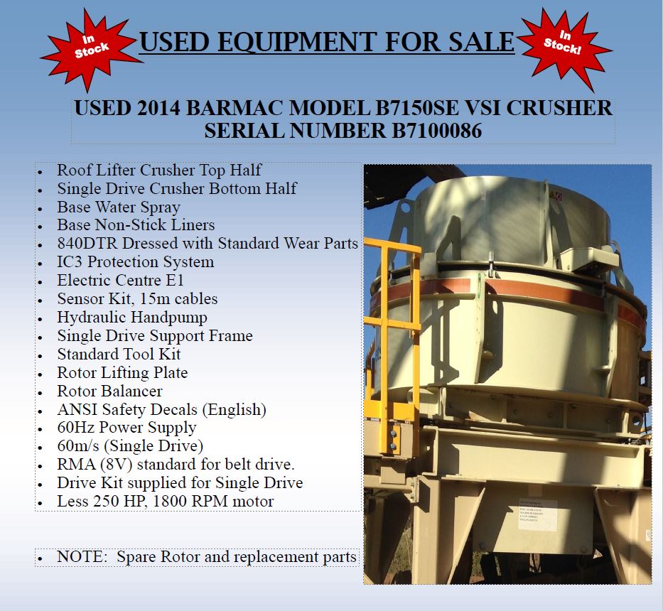 Barmac B7150SE VSI Crusher
