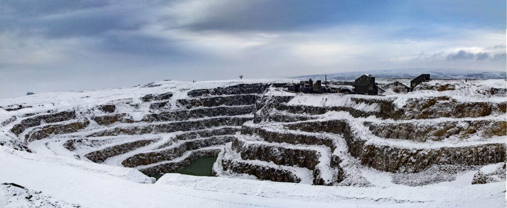 quarry in winter